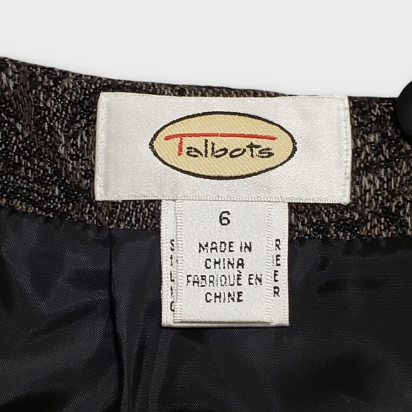 Talbots Black & Brown Paisley Wool Maxi Skirt – Fringe Hem Size 6 - Picture 10 of 14